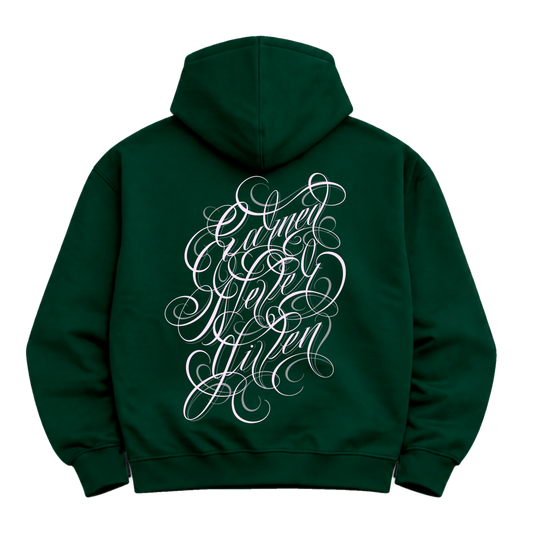 green hoodie